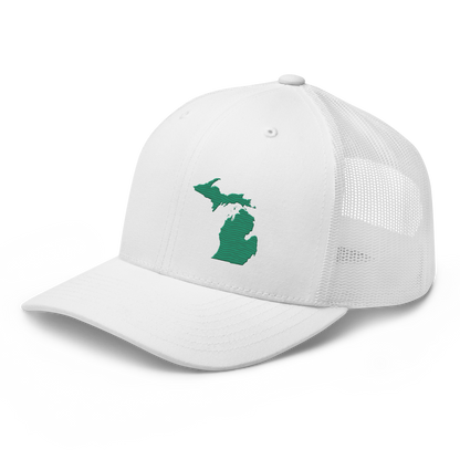 Michigan Trucker Hat | Emerald Green Outline