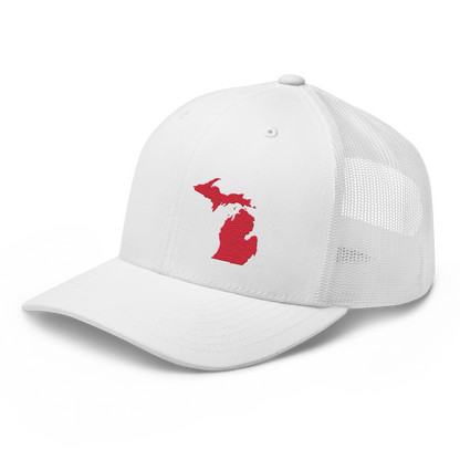 Michigan Trucker Hat | Lighthouse Red Outline