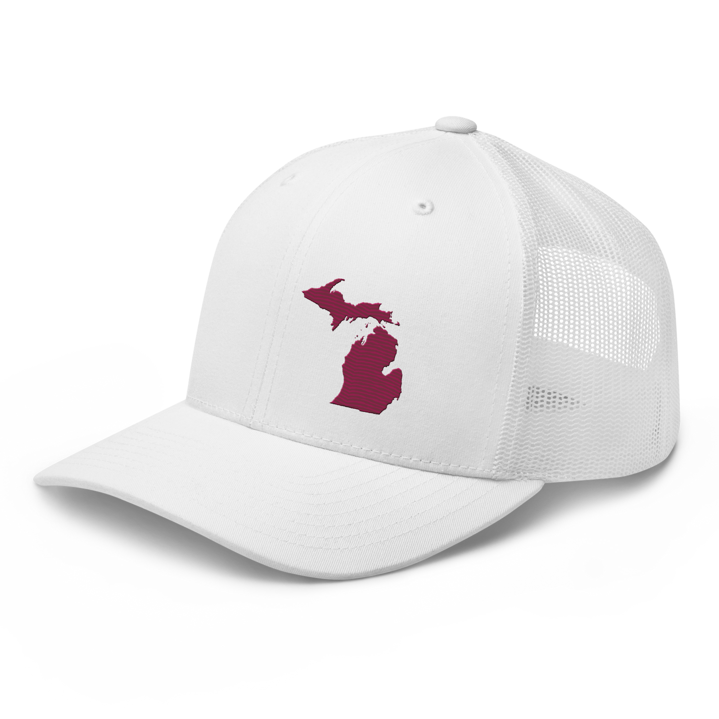 Michigan Trucker Hat | Ruby Red Outline