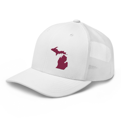 Michigan Trucker Hat | Ruby Red Outline