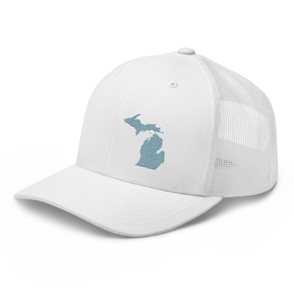 Michigan Trucker Hat | Opal Blue Outline