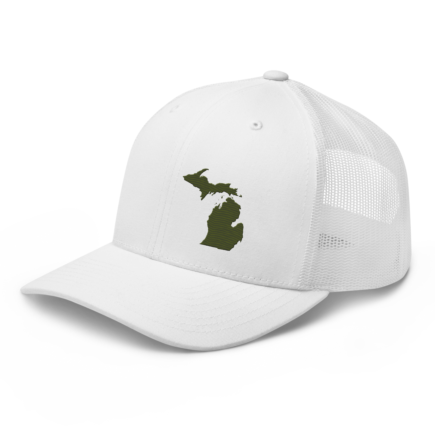 Michigan Trucker Hat | Army Green Outline