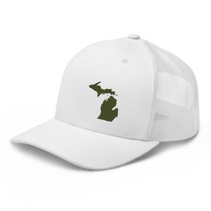 Michigan Trucker Hat | Army Green Outline