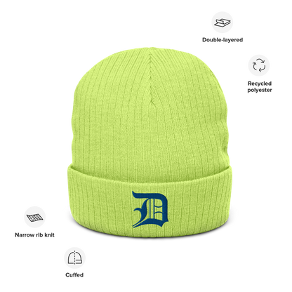 Detroit 'Old English D' Ribbed Beanie (Royal Blue)