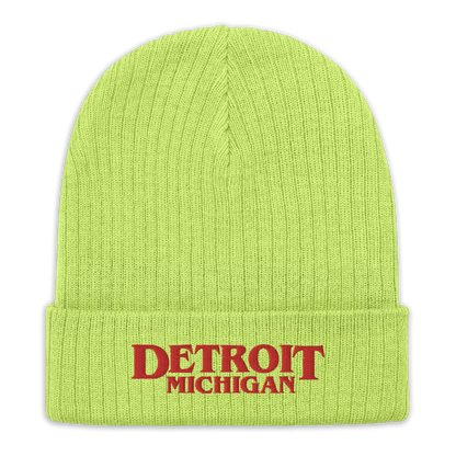 'Detroit Michigan' Ribbed Beanie (80s Teen Drama Parody)