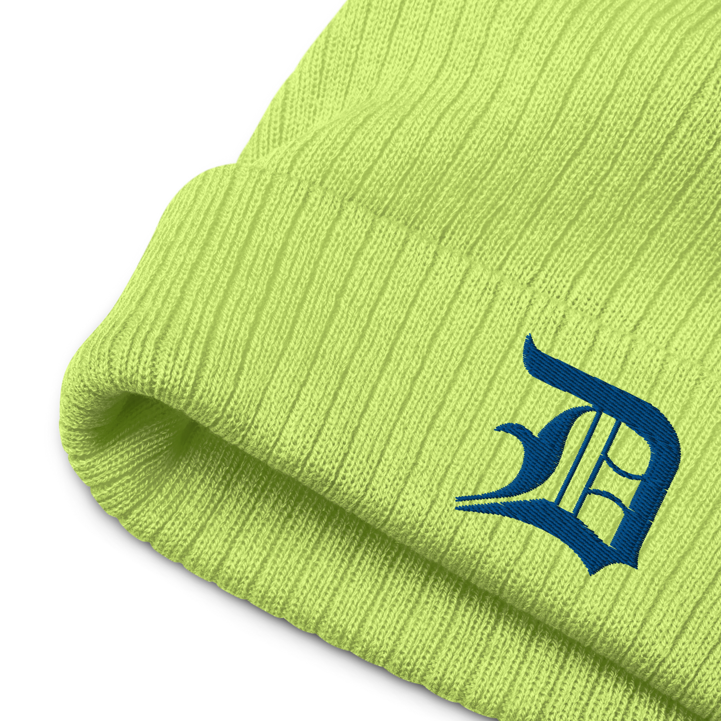 Detroit 'Old English D' Ribbed Beanie (Royal Blue)