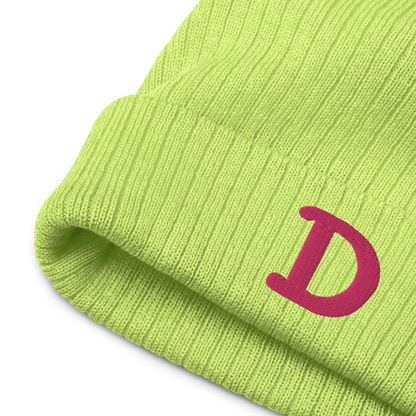 Detroit 'Old French D' Ribbed Beanie (Pink)