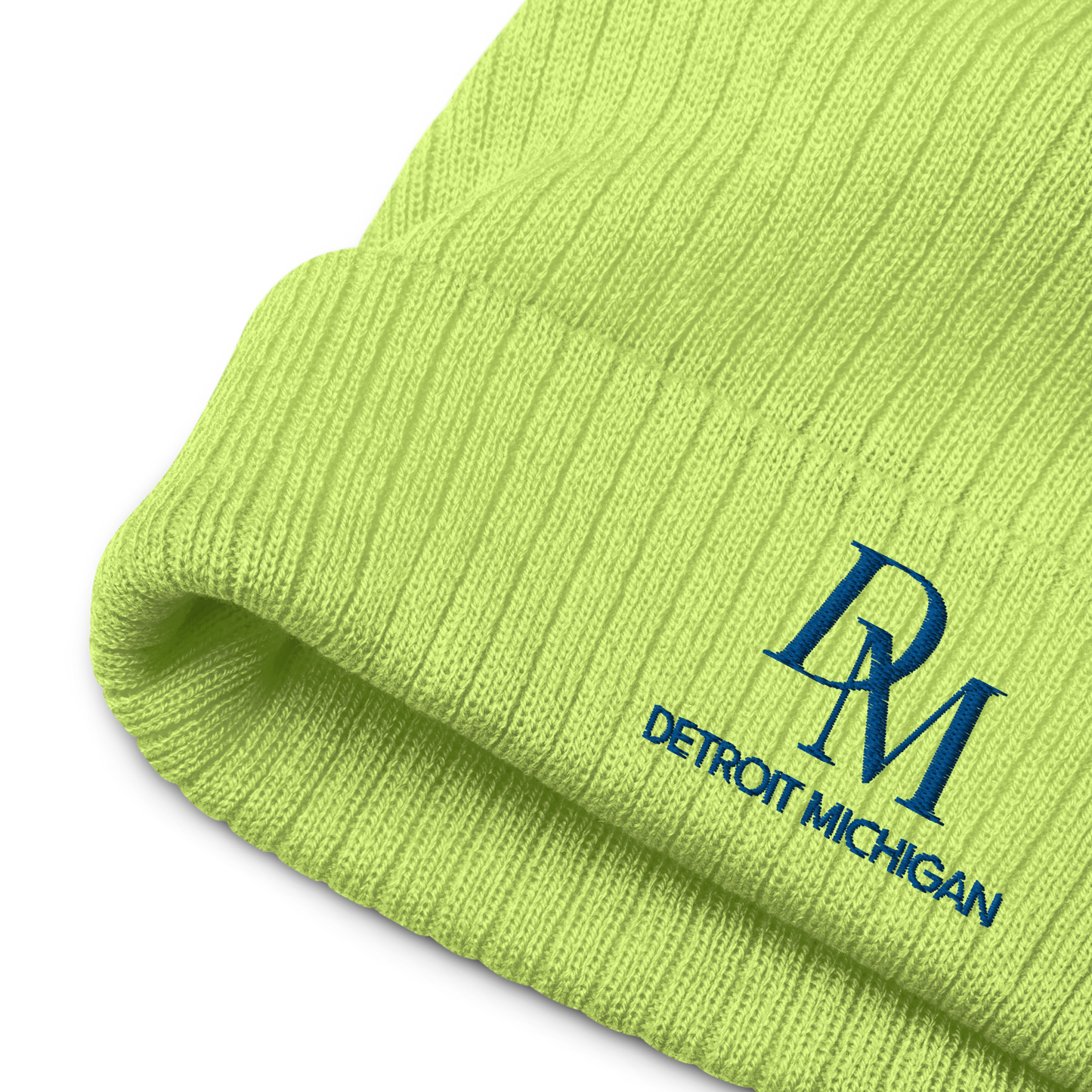 'DM Detroit Michigan' Ribbed Beanie (Royal Blue)