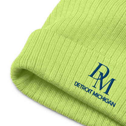 'DM Detroit Michigan' Ribbed Beanie (Royal Blue)