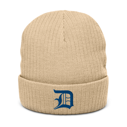 Detroit 'Old English D' Ribbed Beanie (Royal Blue)