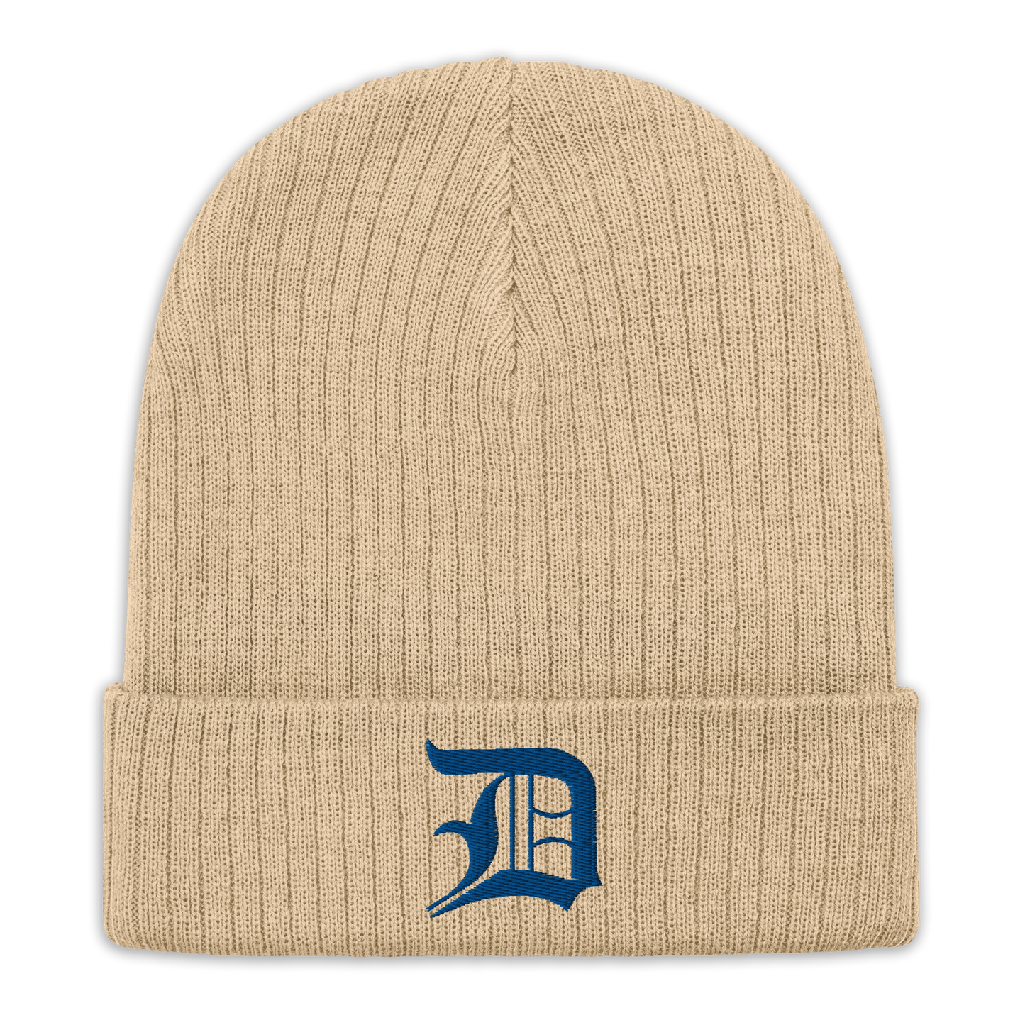 Detroit 'Old English D' Ribbed Beanie (Royal Blue)