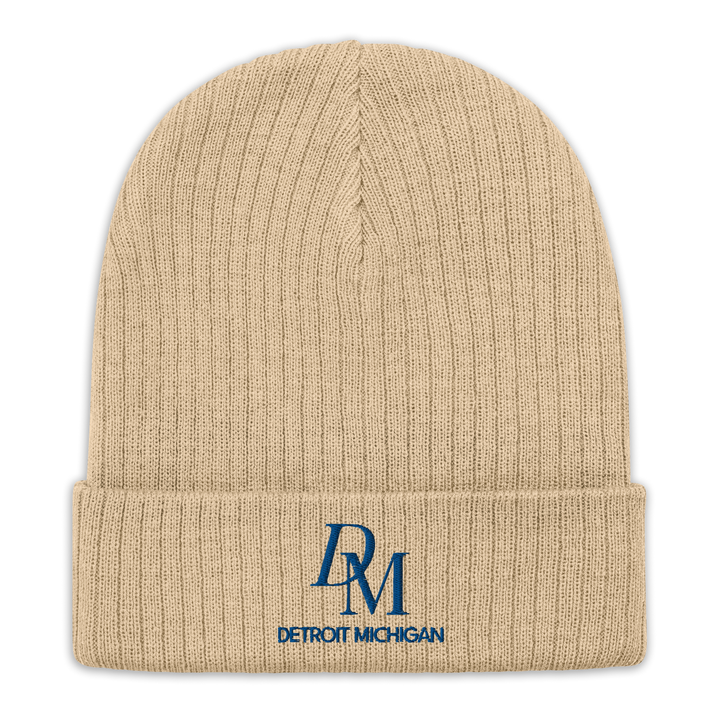 'DM Detroit Michigan' Ribbed Beanie (Royal Blue)