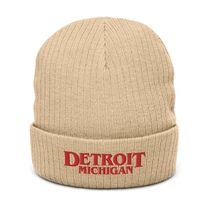 'Detroit Michigan' Ribbed Beanie (80s Teen Drama Parody)