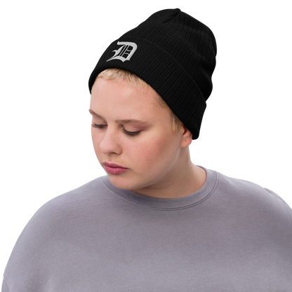 Detroit 'Old English D' Ribbed Beanie