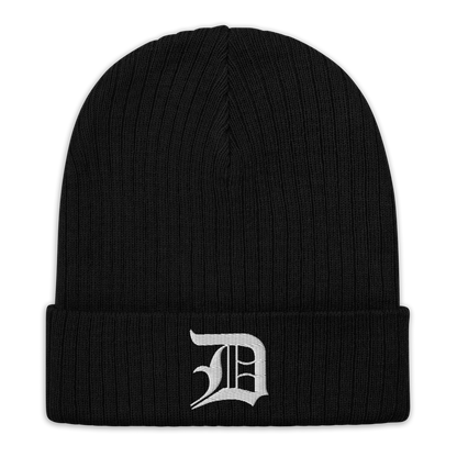 Detroit 'Old English D' Ribbed Beanie