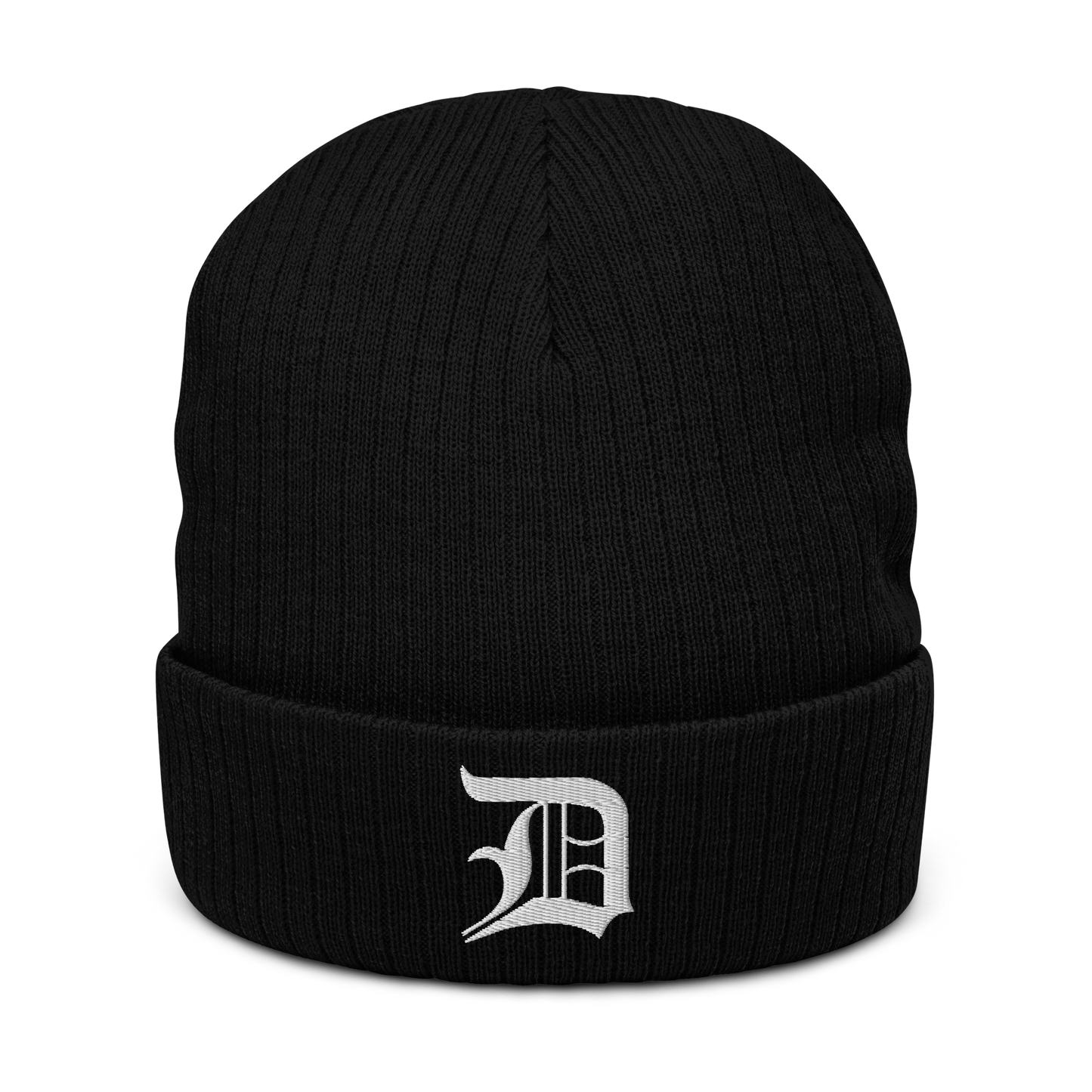 Detroit 'Old English D' Ribbed Beanie