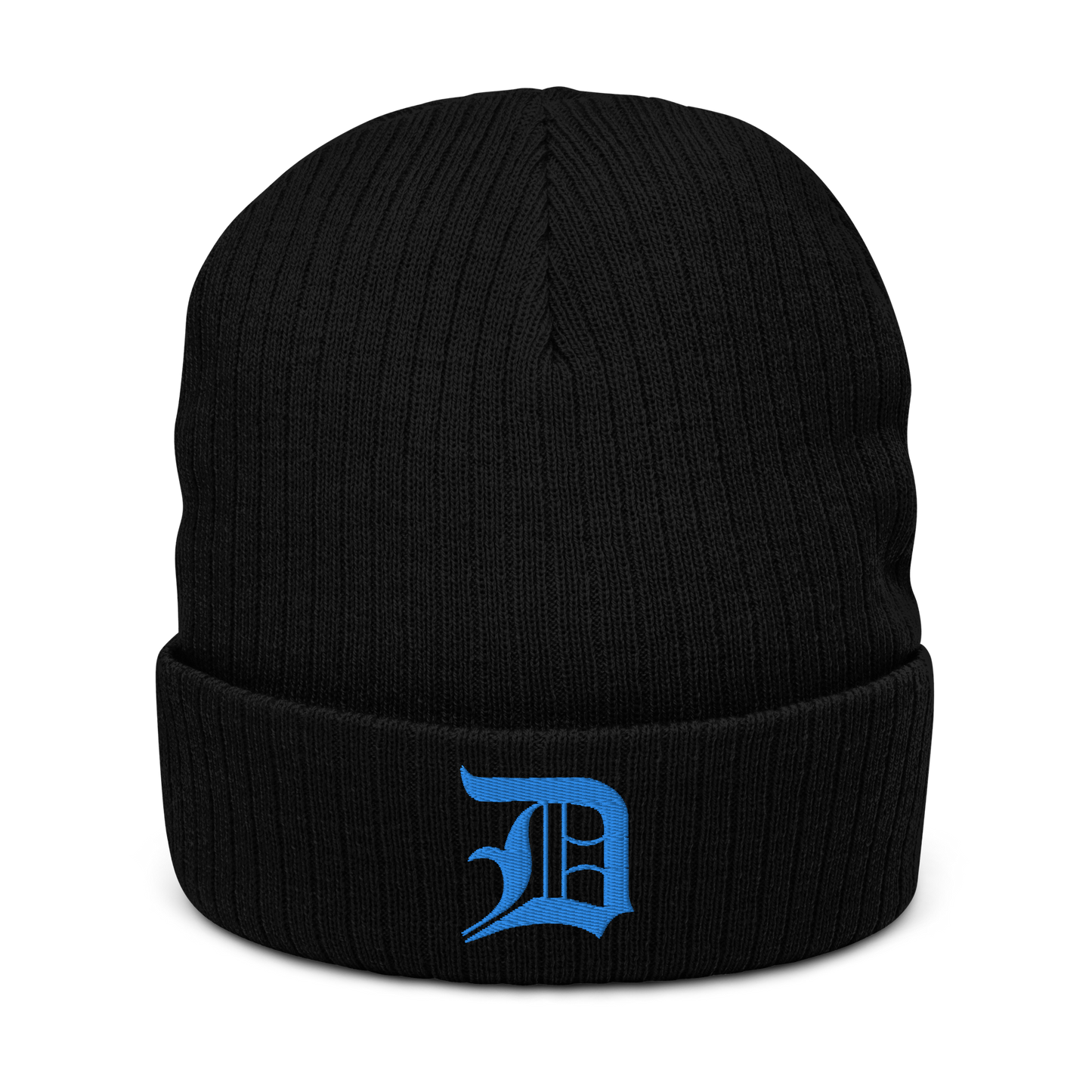 Detroit 'Old English D' Ribbed Beanie (Azure)