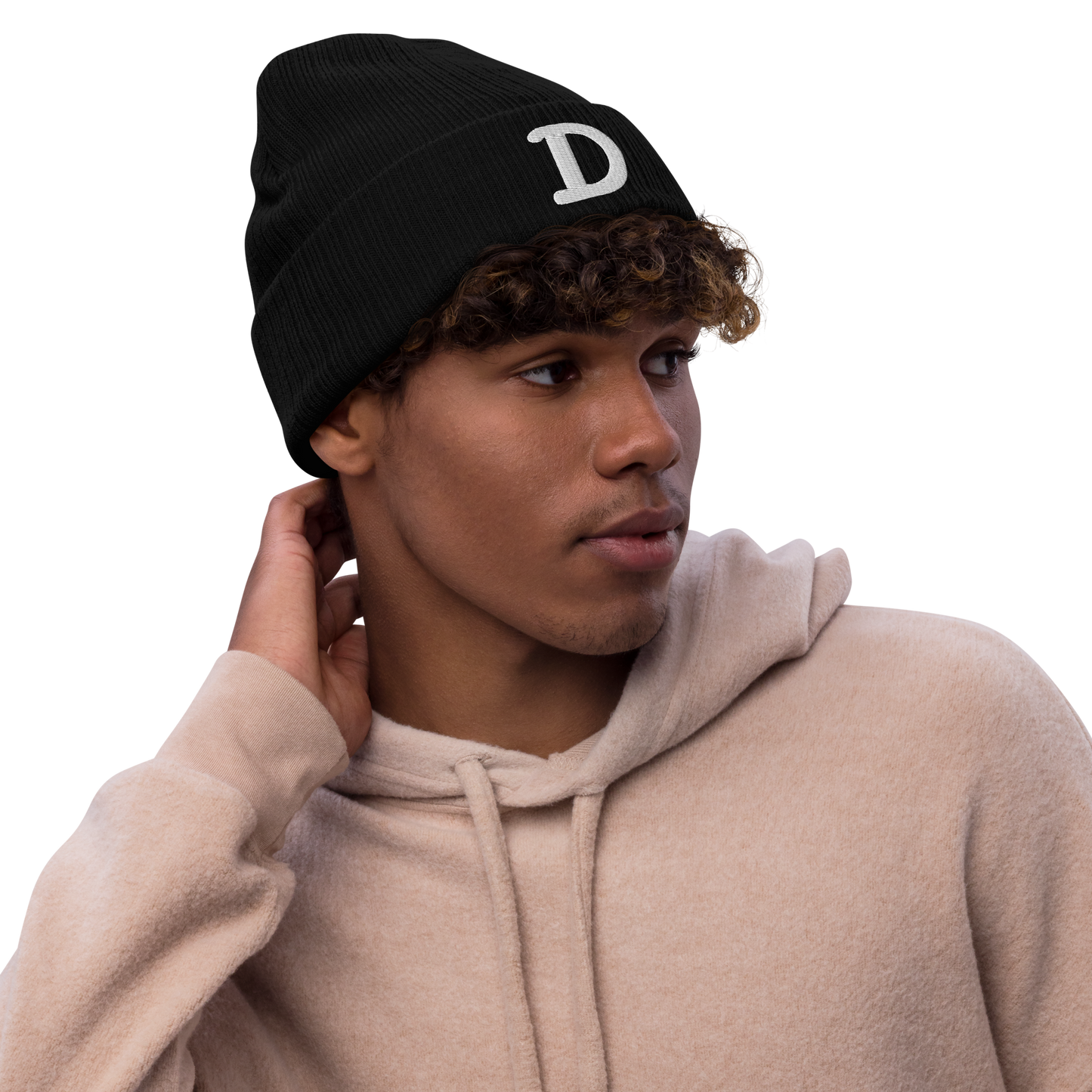 Detroit 'Old French D' Ribbed Beanie