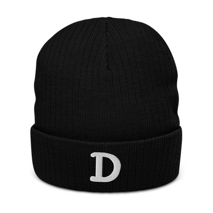 Detroit 'Old French D' Ribbed Beanie