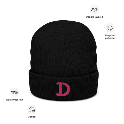 Detroit 'Old French D' Ribbed Beanie (Pink)