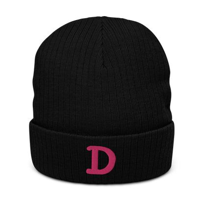 Detroit 'Old French D' Ribbed Beanie (Pink)