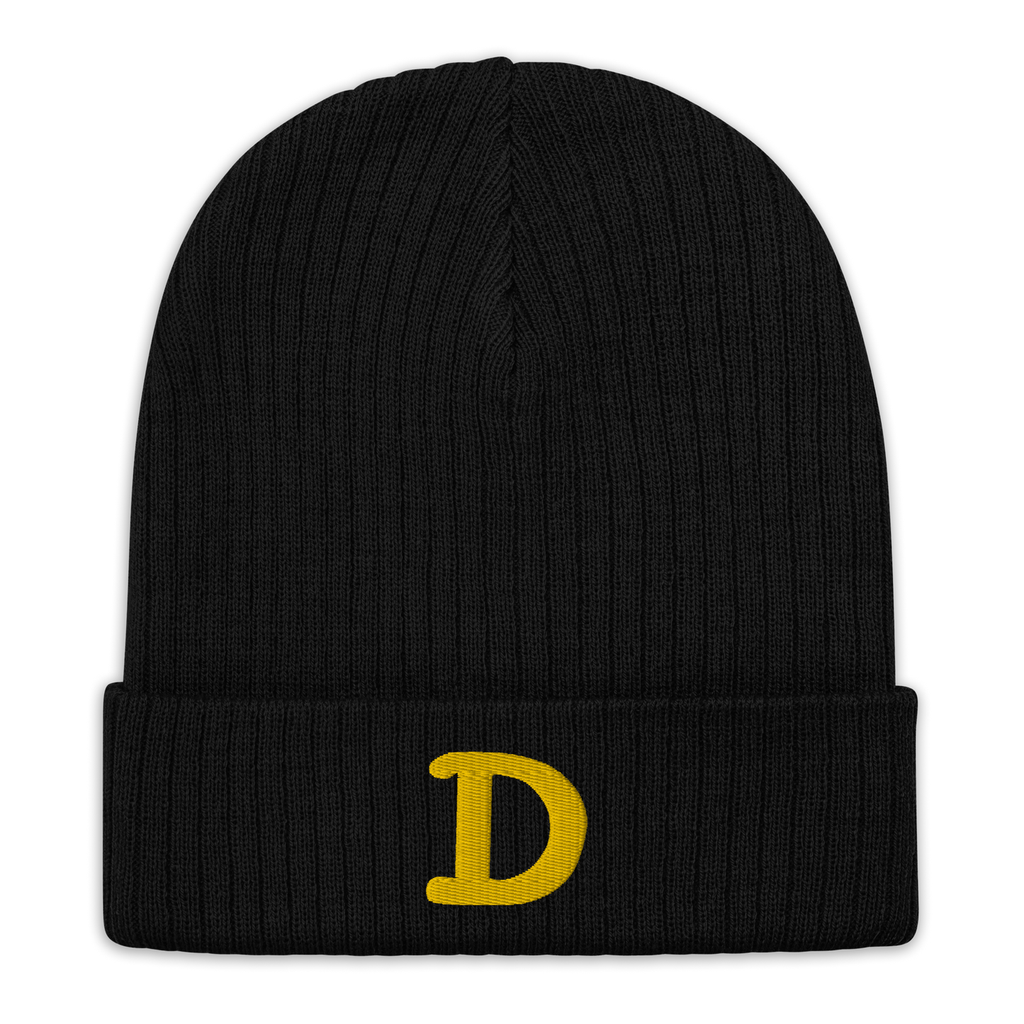 Detroit 'Old French D' Ribbed Beanie (Gold)