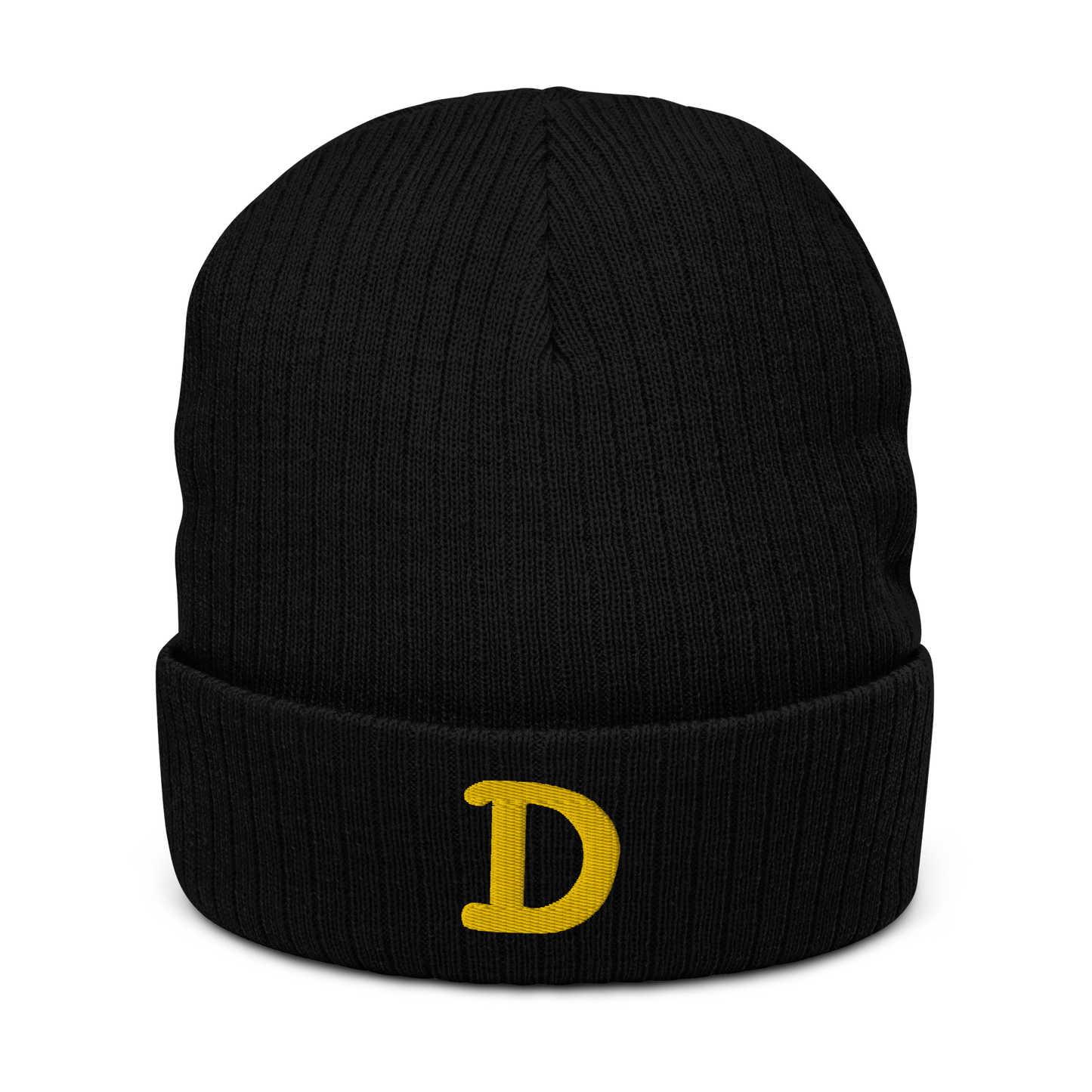 Detroit 'Old French D' Ribbed Beanie (Gold)