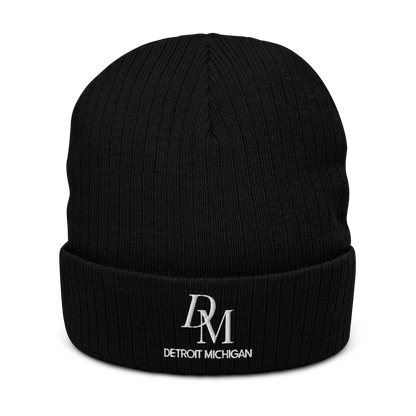 'DM Detroit Michigan' Ribbed Beanie