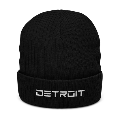 'Detroit' Ribbed Beanie (Electric Font)