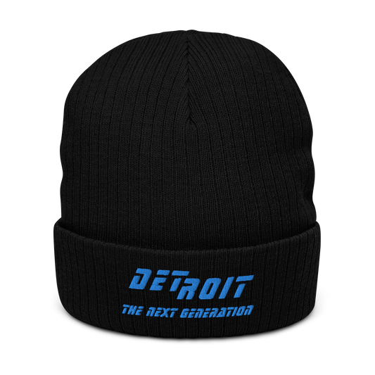 'Detroit The Next Generation' Ribbed Beanie (80s SciFi Parody)