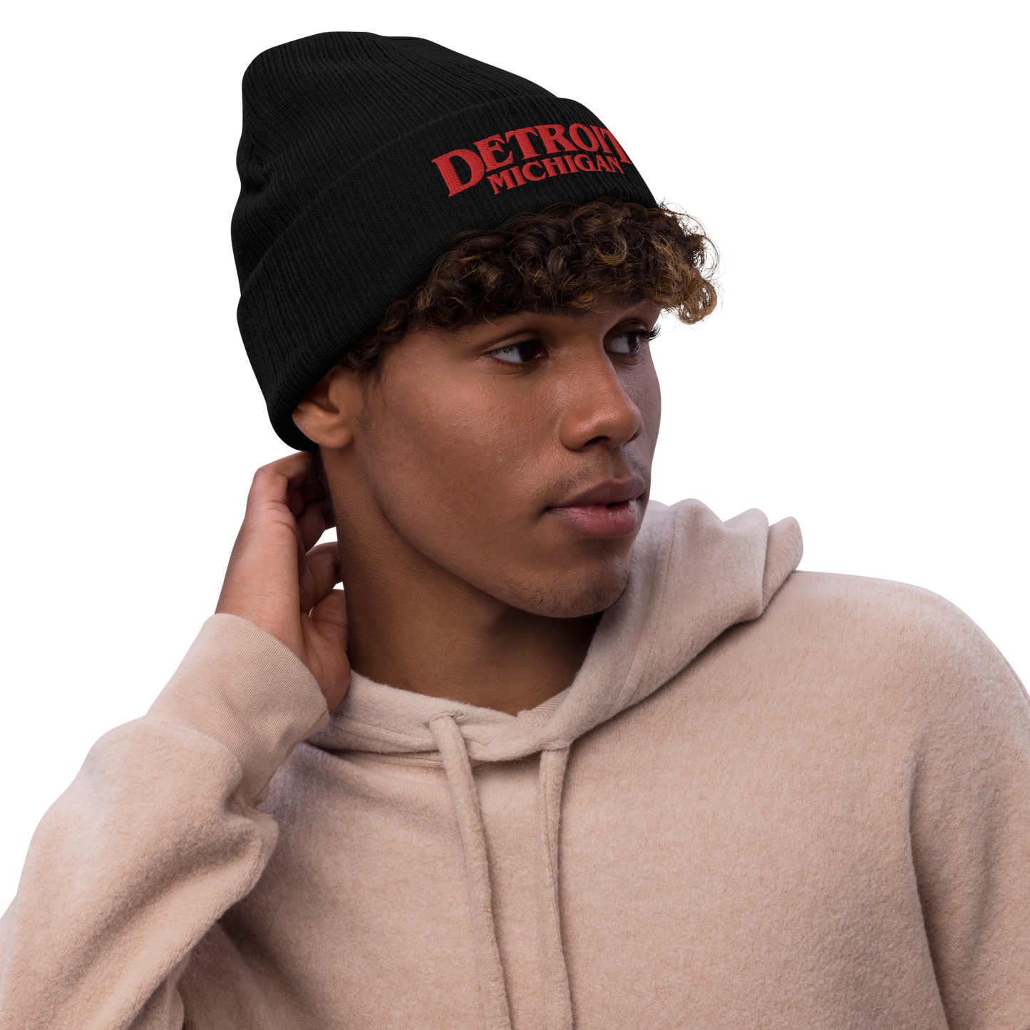 'Detroit Michigan' Ribbed Beanie (80s Teen Drama Parody)