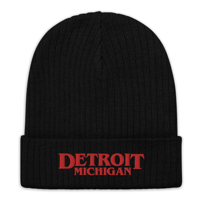 'Detroit Michigan' Ribbed Beanie (80s Teen Drama Parody)