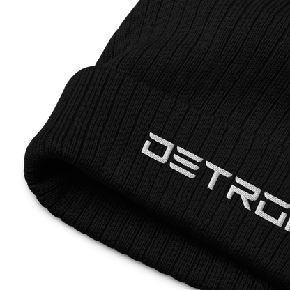 'Detroit' Ribbed Beanie (Electric Font)