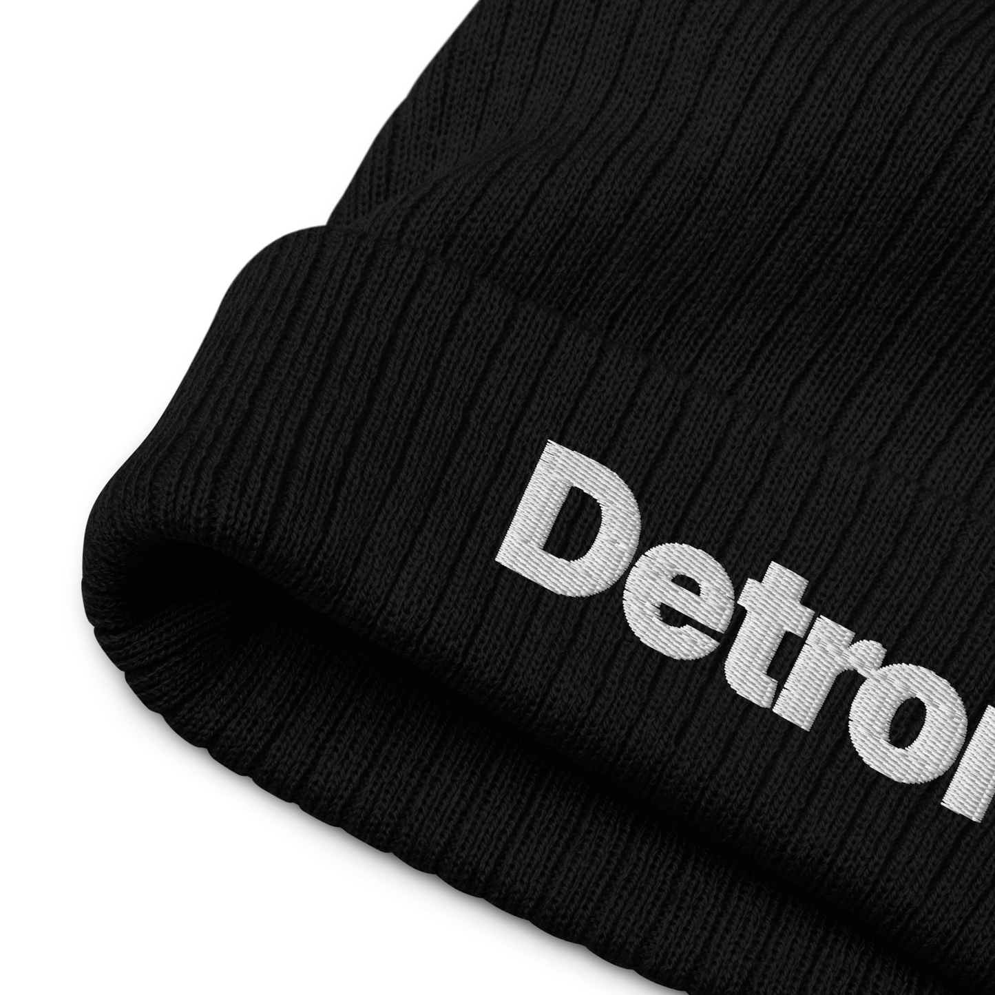 'Detroit' Ribbed Beanie (Small SUV Font)