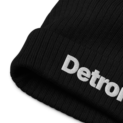 'Detroit' Ribbed Beanie (Small SUV Font)