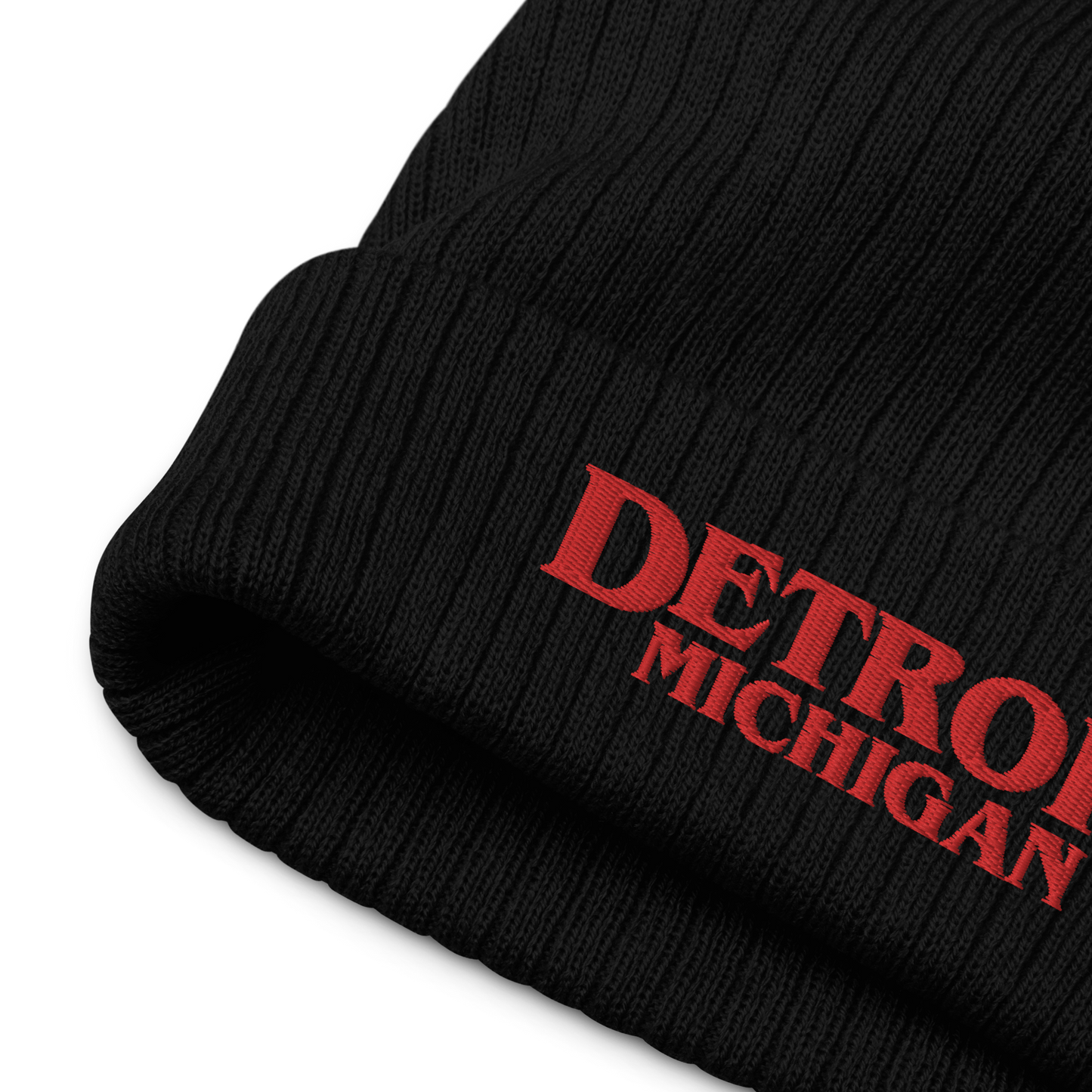 'Detroit Michigan' Ribbed Beanie (80s Teen Drama Parody)