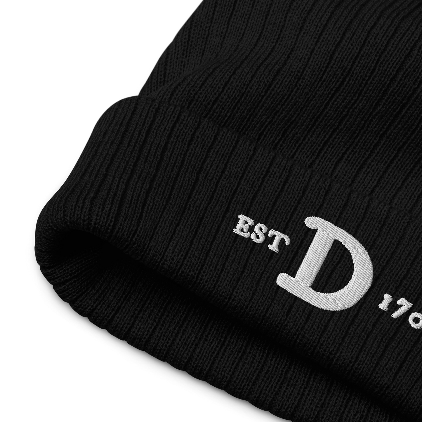 Detroit 'EST 1701' Ribbed Beanie (w/ Old French 'D')