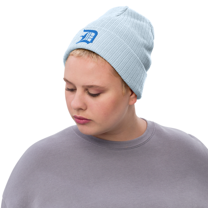 Detroit 'Old English D' Ribbed Beanie (Azure)