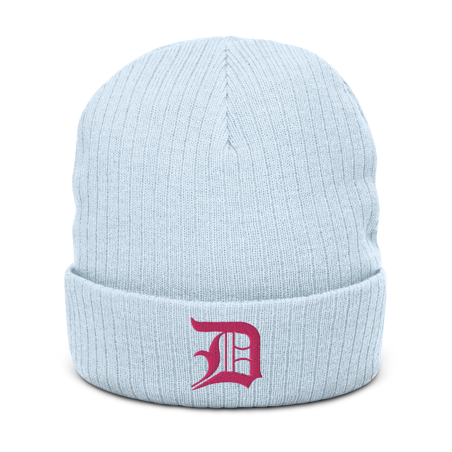 Detroit 'Old English D' Ribbed Beanie (Pink)