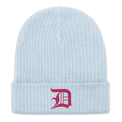 Detroit 'Old English D' Ribbed Beanie (Pink)