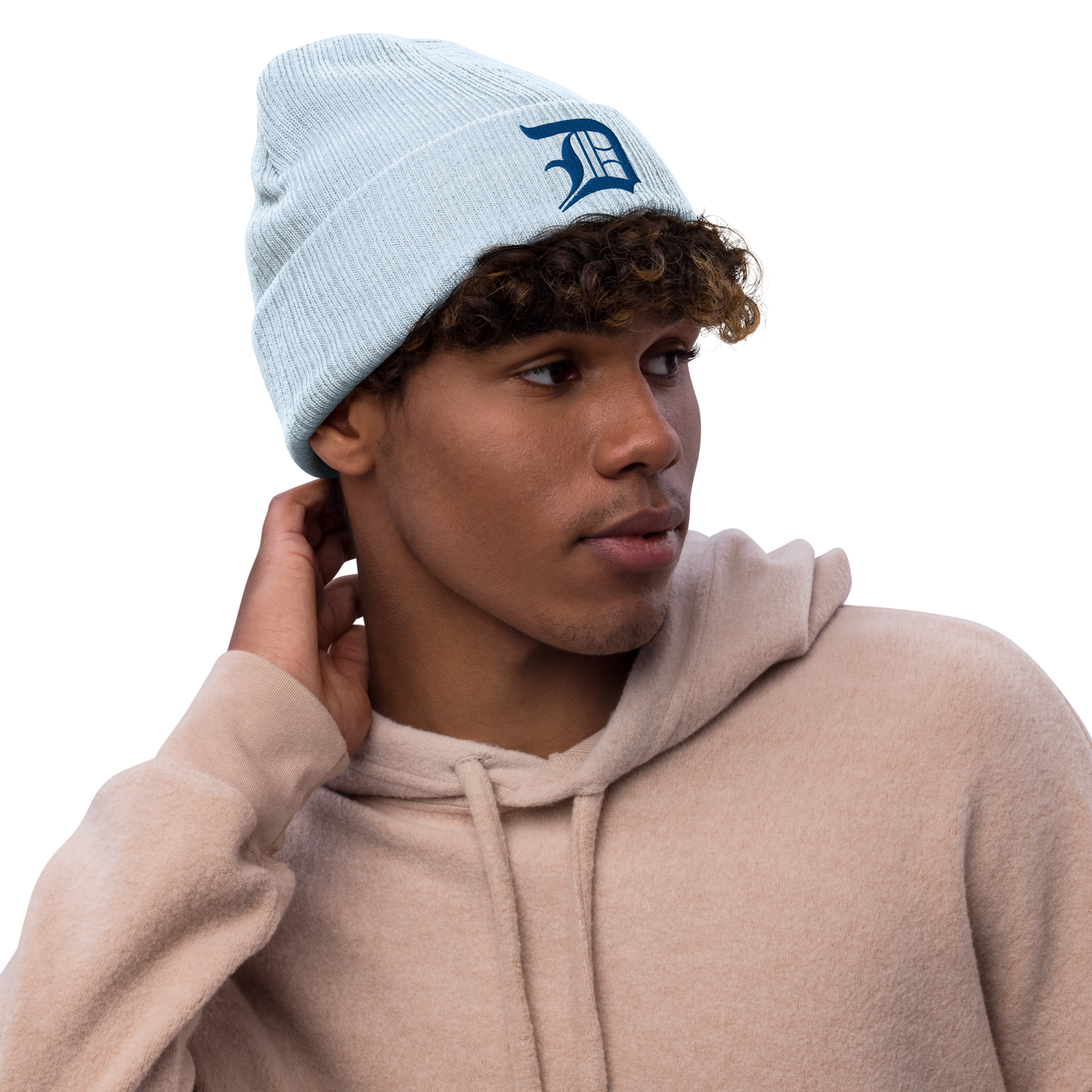 Detroit 'Old English D' Ribbed Beanie (Royal Blue)