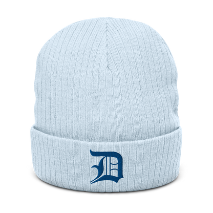 Detroit 'Old English D' Ribbed Beanie (Royal Blue)