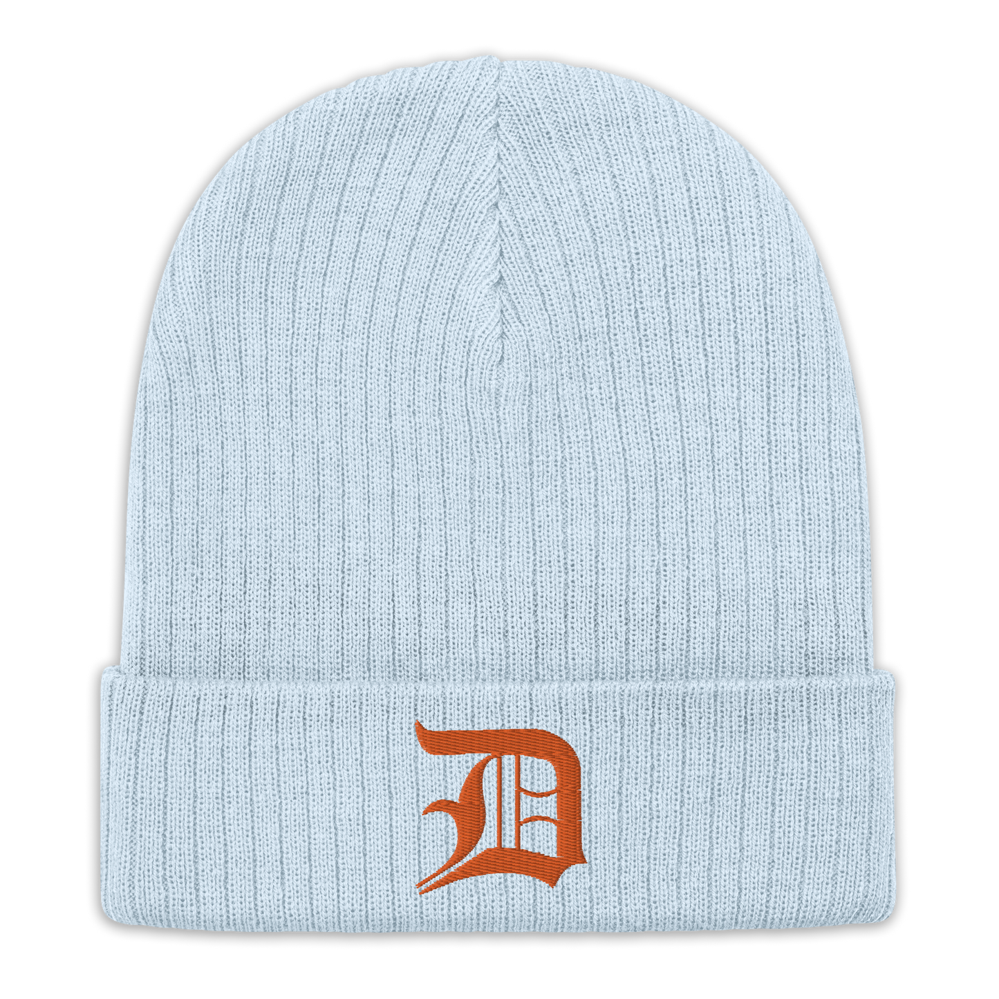 Detroit 'Old English D' Ribbed Beanie (Orange)