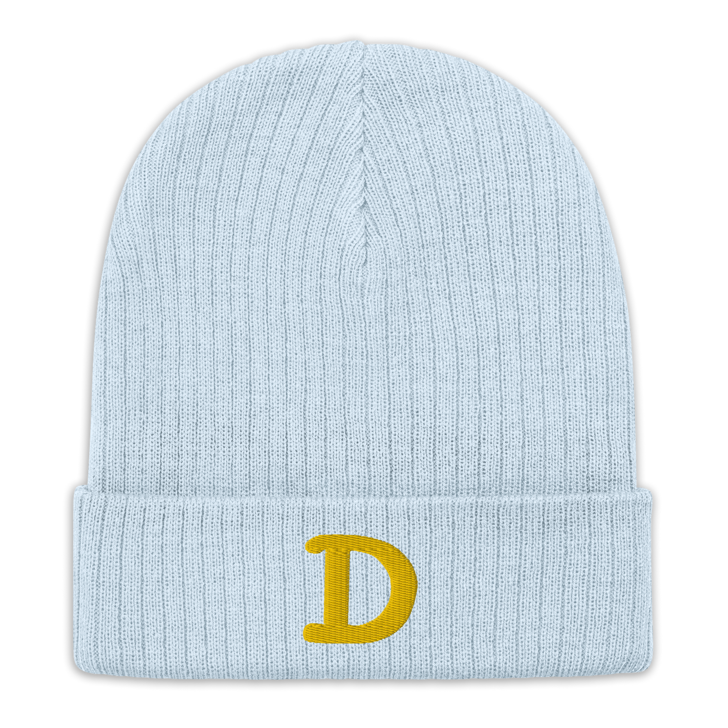 Detroit 'Old French D' Ribbed Beanie (Gold)