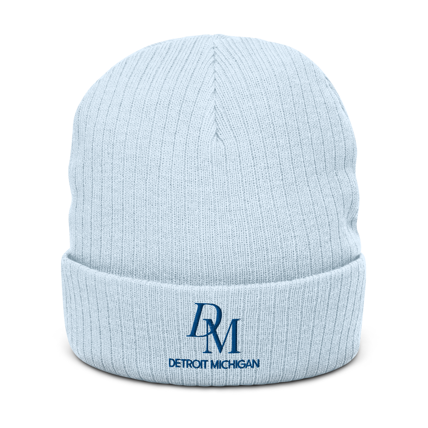 'DM Detroit Michigan' Ribbed Beanie (Royal Blue)