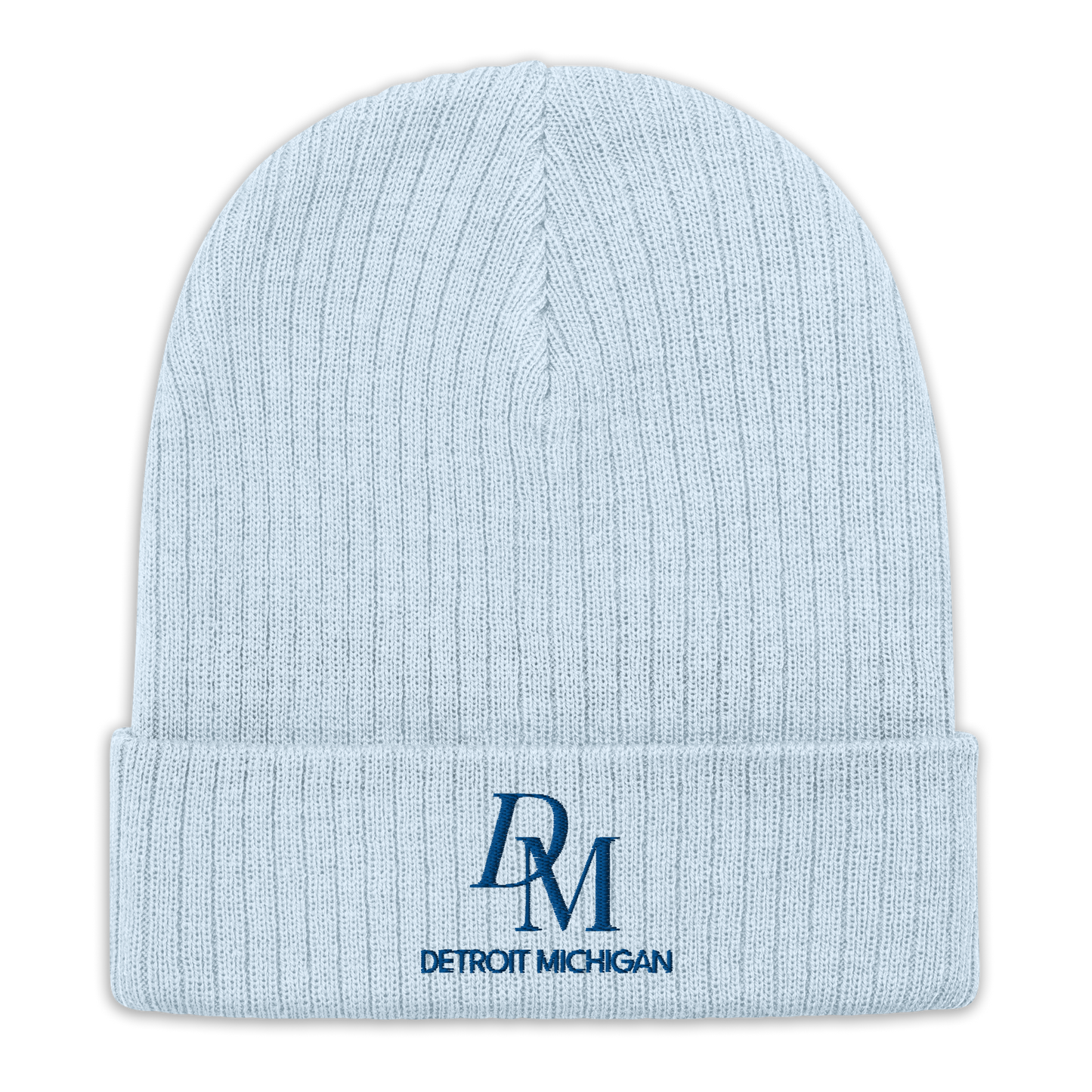 'DM Detroit Michigan' Ribbed Beanie (Royal Blue)