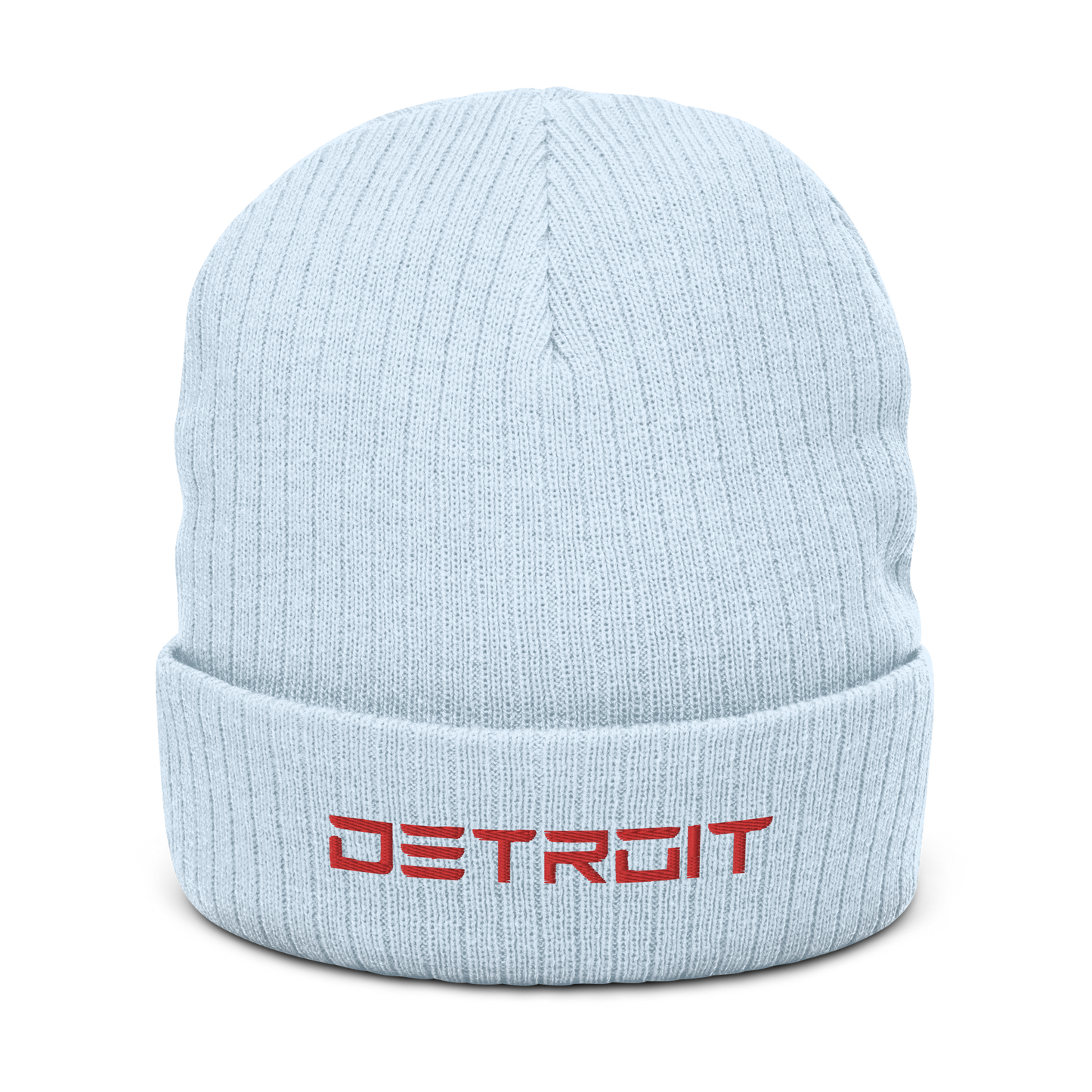 'Detroit' Ribbed Beanie (Electric Font) | Red