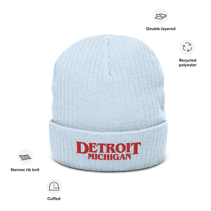 'Detroit Michigan' Ribbed Beanie (80s Teen Drama Parody)