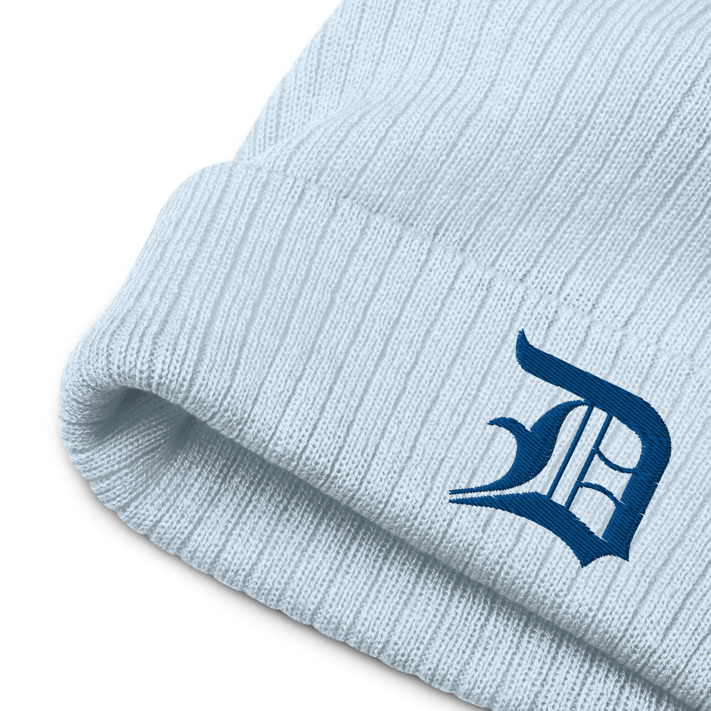 Detroit 'Old English D' Ribbed Beanie (Royal Blue)