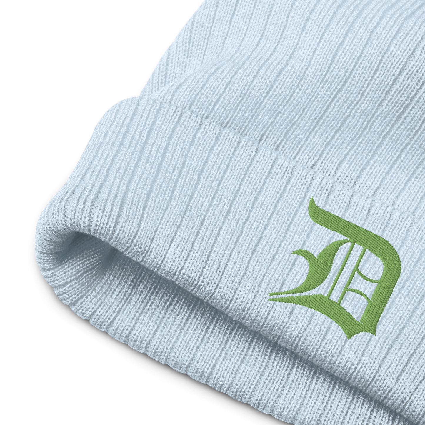 Detroit 'Old English D' Ribbed Beanie (Green)